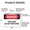 Signmission Fire Door Do Not Prop Open Danger Sign, Aluminum, 10in W x 7in L, 2PK OS-2PACK-DS-A-710-L-2147 - alternate 2